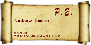 Paskesz Emese névjegykártya